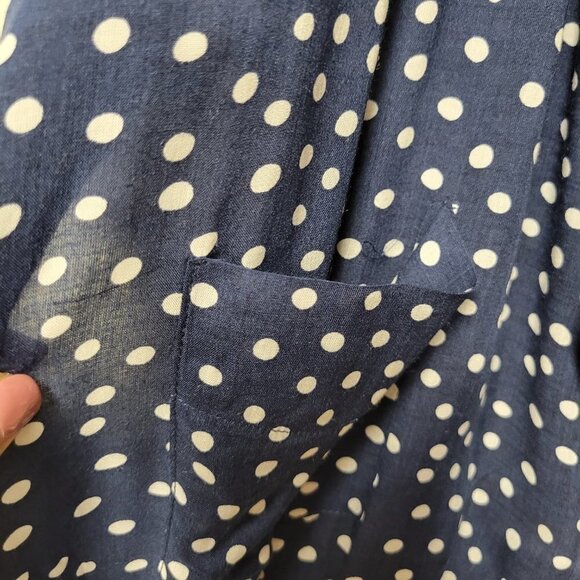 Romper Blue and White Polka Dot Romper Dress  Size L - NEW! - Picture 6 of 16